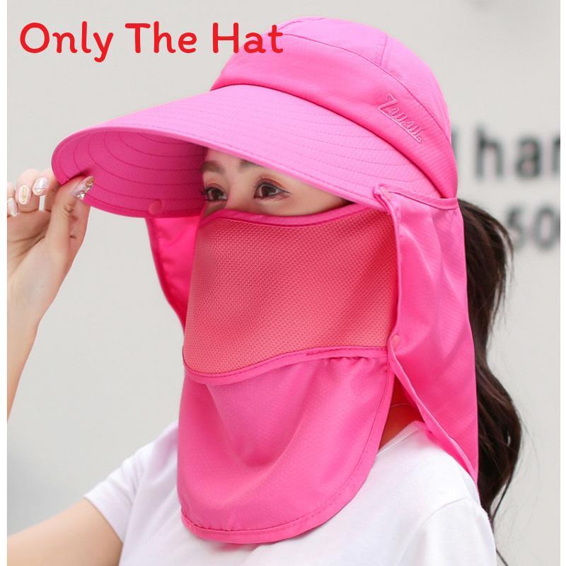 Sun Protection Cap For Women With Large Brim And Detachable Top For Summer Outdoor Activities