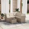 VidaXL Garden Lounge Set with Cushions 6 Pcs Beige Braided Resin 3217628