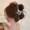 Iridescent Flower Large Shark Hair Claw Elegant Women Back Head Hair Clip Unique Hair Accessory