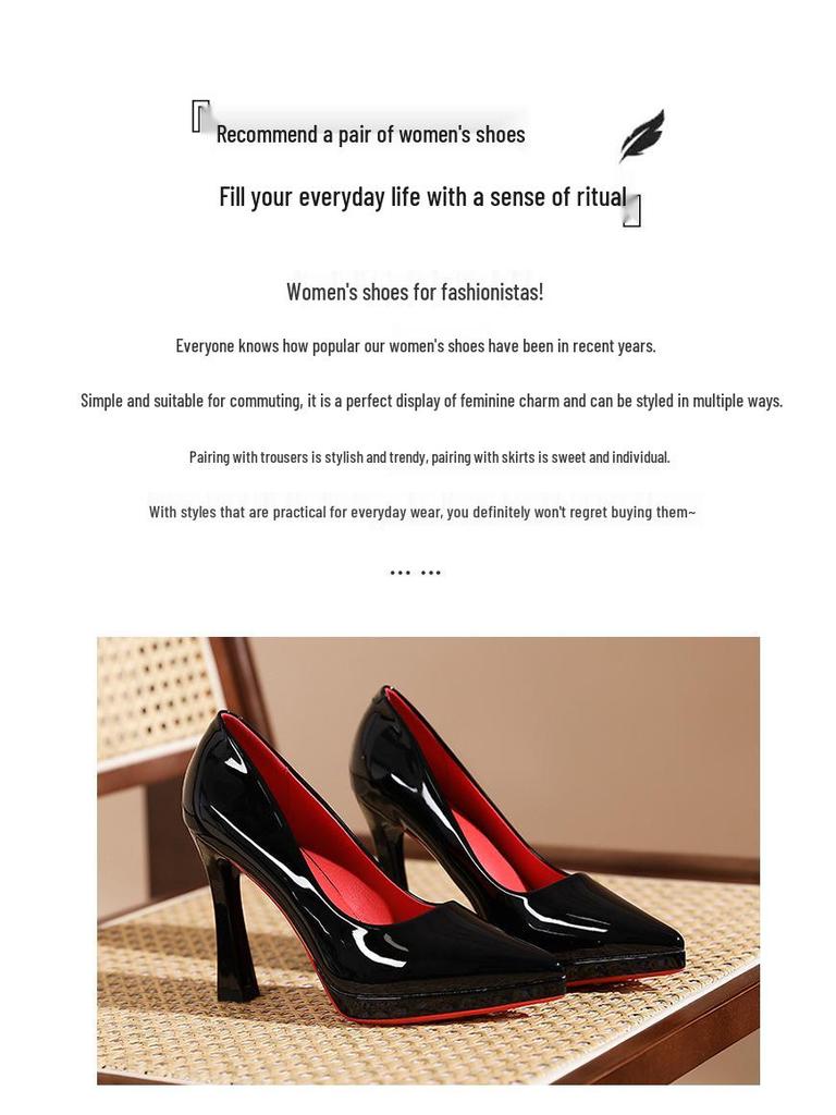 Women's Waterproof Platform Pointed Toe Stiletto High Heels - Professional Bridesmaid Banquet Shoes