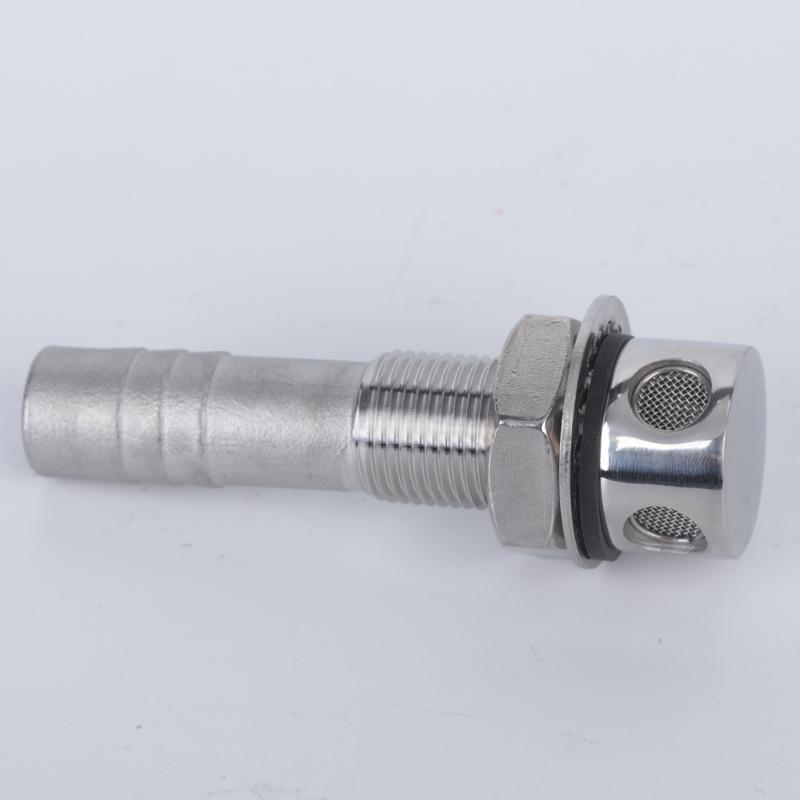 Boat Vent Fitting 316 Stainless Steel 16 mm Screened Straight Outlet with Threaded Body for Marine Ventilation Use
