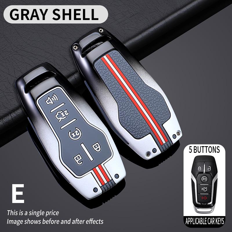

Zinc Alloy Car Key Case Cover for Ford Escape Focus C Max Kuga Edge Explorer Taurus Keyring Remote Control 5 Button Protection