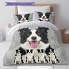 Beagle Border Collie Pattern Bedding Quilt Set Quilt Cover Pillowcase Home Decoration Gift (1 * duvet cover + 2 * pillowcase, without core)