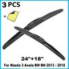 Car Wiper Front Hybrid Wiper Blades For Mazda 3 Axela BM BN 2013 - 2018 Windshield Windscreen Window Rain Brushes 24"+18"