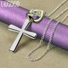 Halskette mit Herz-Kreuz-Anhänger aus 925er-Sterlingsilber, Schmuck