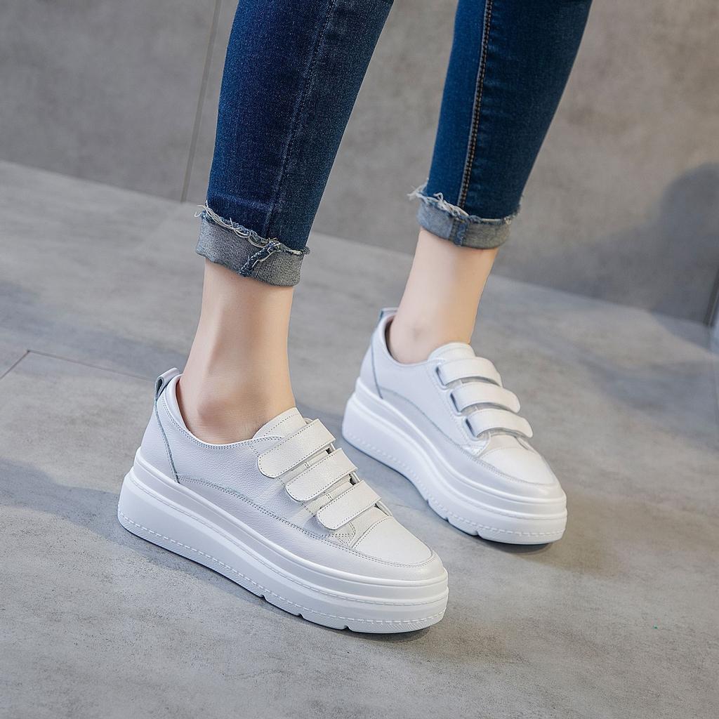 New Spring and Autumn Velcro Little White Shoes Korean Version Casual and Comfortable Inner Heightening Platform Women's Shoes
