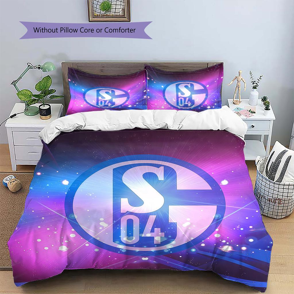 Set Copripiumino Trapuntato con Motivo FC Schalke 04 Decorazione per la Casa Regalo (1 * copripiumino + 2 * federe senza imbottitura)