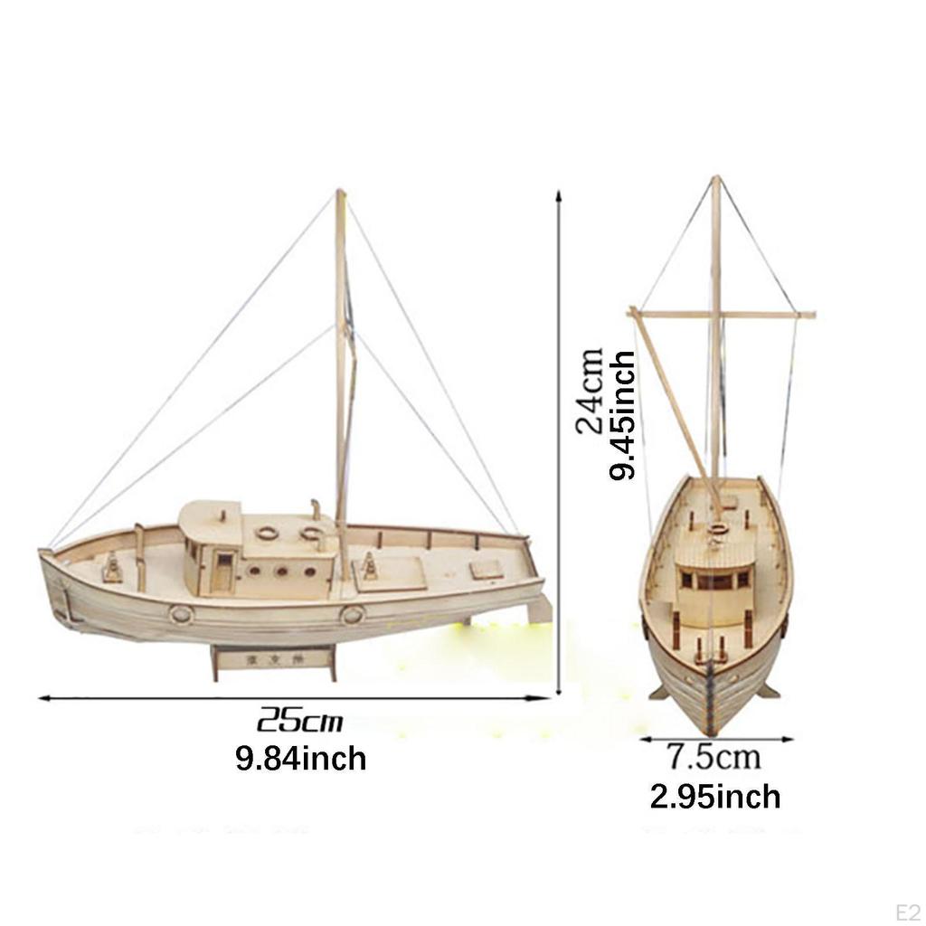 1/30 Wooden Ship DIY Kit Sailing Boat Unique Educational Craft Woodcraft for Collections