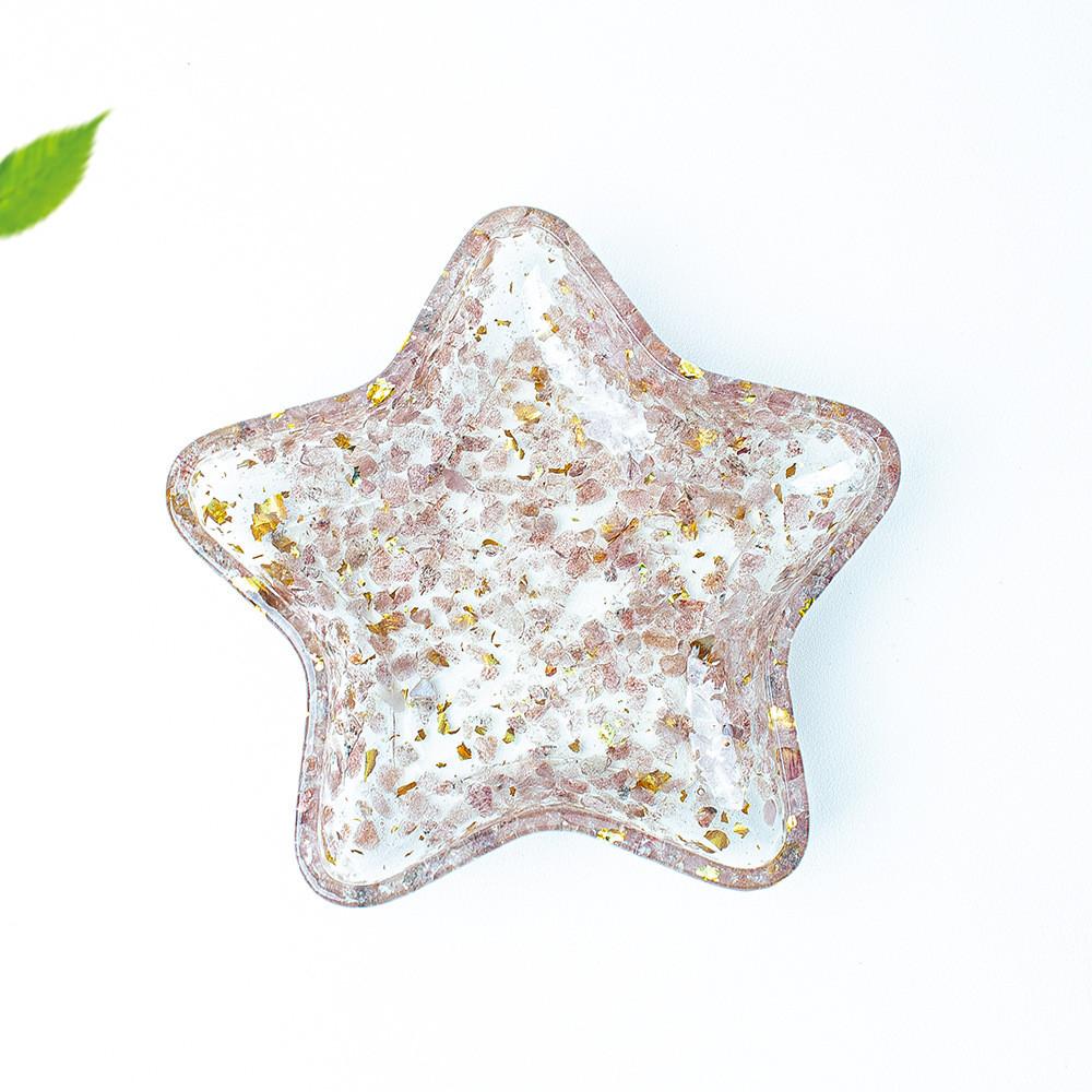 Crystal Gemstone Star Shape Storage Box With Geometric Design For Home Decor And Gifts