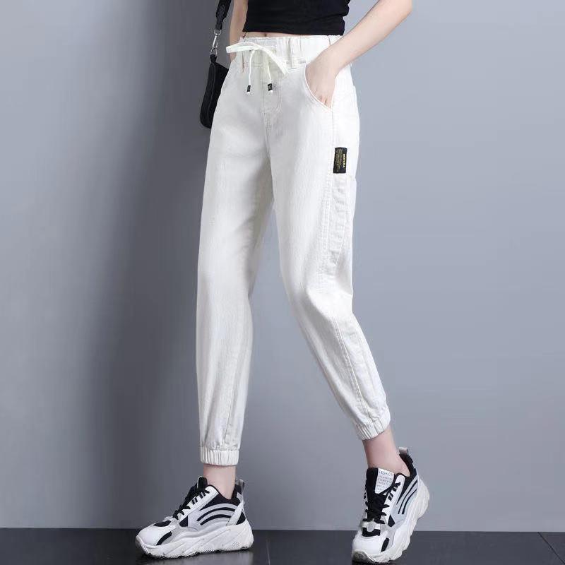 Spring Fall Harem Jeans for Women Ankle Length High Waist Streetwear Denim Pants Baggy Casual Jogger Jeansy