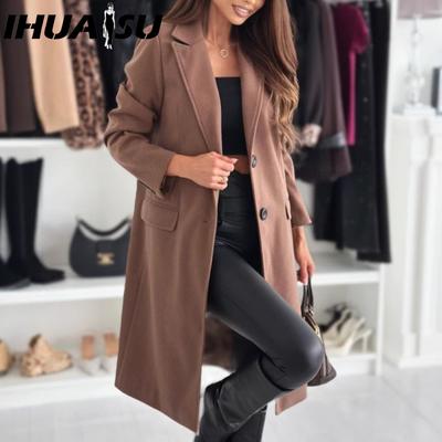 Women's Vintage Casual Lattice Print Autumn Winter Long Sleeve POLO Neck Jackets & Coats