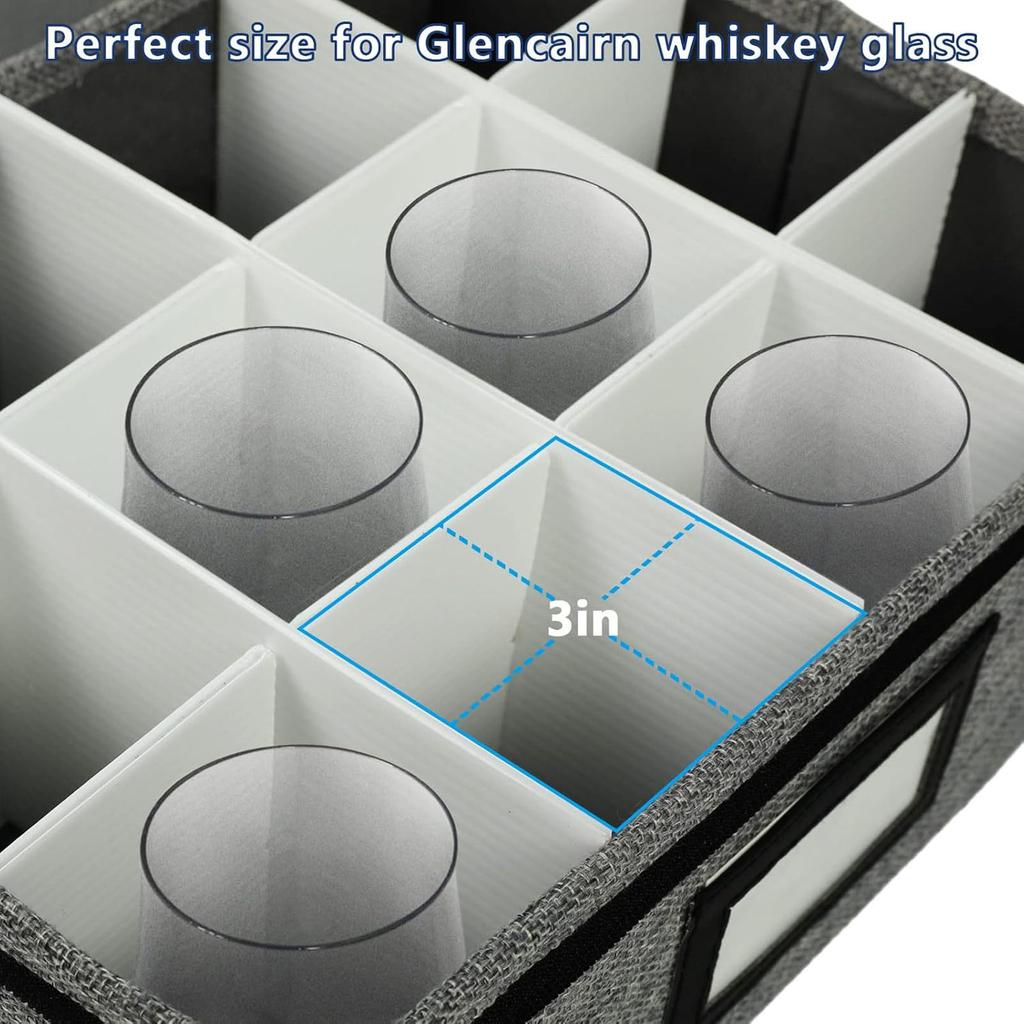 Wine Glass Storage Box Multifunctional Oxford Cloth 12 Whisky Glasses Storage Box for Home