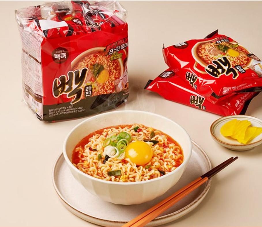 Baek Jong Won Paek Ramen 4 Packs – Authentic Korean Instant Ramen by Celebrity Chef