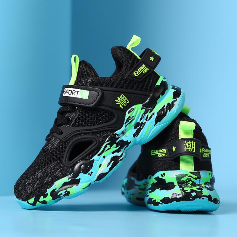 

Boys Summer Sports Shoes Fashion Hollow Casual Shoes Children s Running Shoes 28 зелёный
