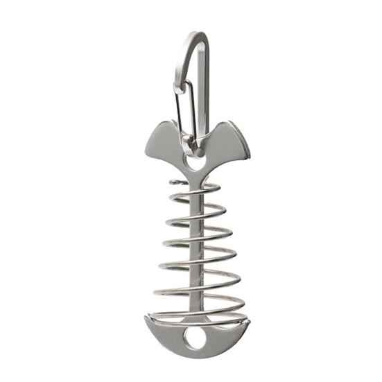 Deck-Anchor Pegs with Carabiners Windproof Tent Rope Tensioner Aluminum Deck Tie Down Spring Tent Stakes Outdoor Camping Fishbone Tent Pegs