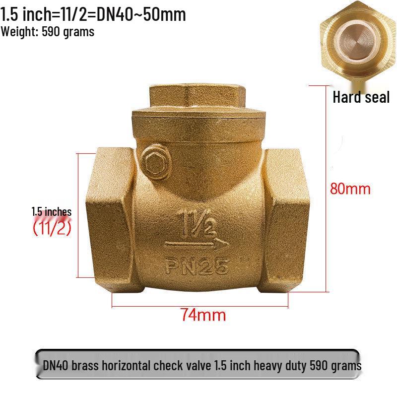 All-Copper Horizontal Check Valve for Water Pumps: 1/2", 3/4", 1" Sizes (DN15, 20, 25)