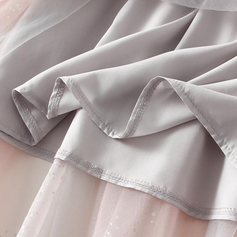 Qooth Women Shiny Fairy Tulle Gauze Skirt Elegant Sweet Elastic Waist Midi Mesh Skirt Ankle Length QT2201