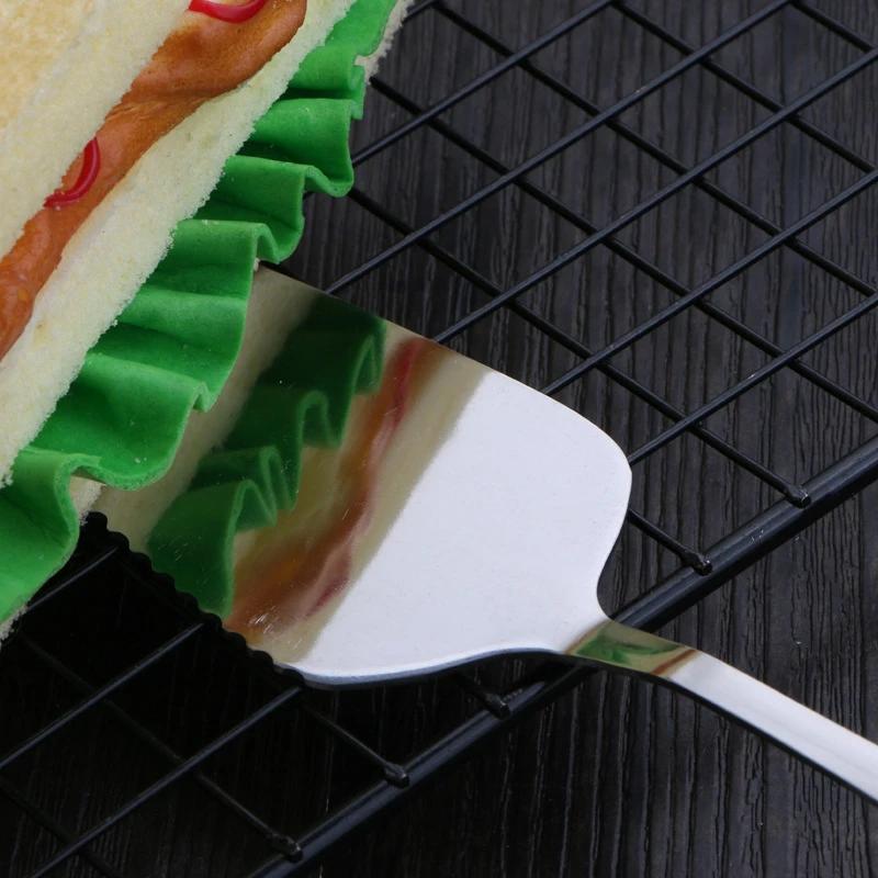 Stainless Steel Serrated Edge Cake Server Blade Cutter Pie Pizza Shovel Cake Spatula Baking Tool
