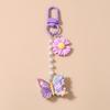 Cute Resin Butterfly Keychain Women Girls Flower Key Ring Pendant for Handbag Charms DIY Key Chain Jewelry Gifts