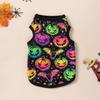 Halloween Dog Costume Pumpkin Print Vest for Small Dogs and Cats, Festive Holiday Pet Outfit for,