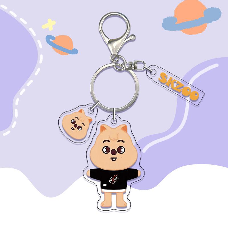 K-Pop Straykids Skzoo Cute Cartoon Acrylic Double Sided Keychain Pendant Bag Accessories Diy Accessories Cartoon Anime