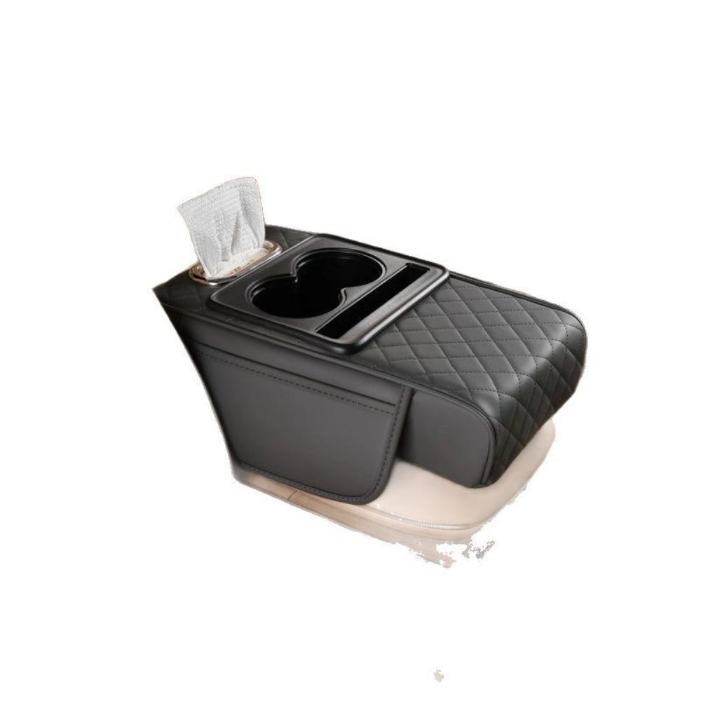 Car Armrest Box Heightening Pad Napaven Car Storage Box Double Water Cup Holder Car Tissue Box