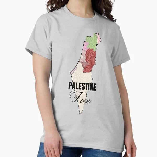 Colorful Floral Palestine Map (Free Palestine) Made In UsaAus TShirt S2xl S