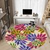 1pc Leaf Pattern Office Round Rug, Non-slip, Soft and Durable Office Rug for Interior Decoration, Perfect for Office,Decoration Yy260204065