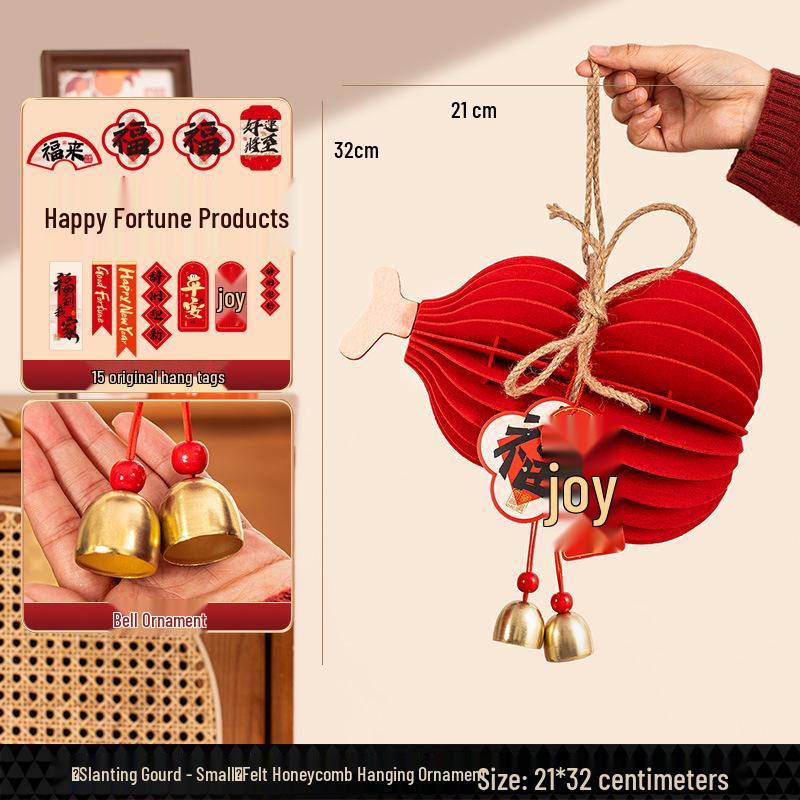 2026 Year of the Horse New Year Pendant Gourd Lantern Ornament for Festive Atmosphere