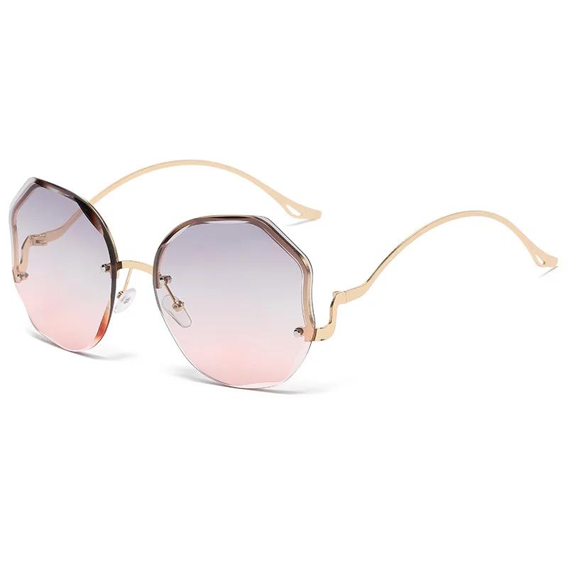 New Personality Trend Transparent Gradient Frameless Sunglasses UV400 UV Protection Beach Travel Driving Shades Eyeglasses