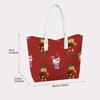 Christmas Elf Snowman Pattern Women Tote Bag Cute Festival Daily Handbag for Shopping