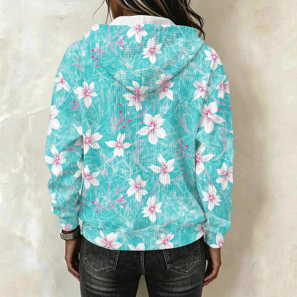 Women's Vintage Print Hoodie with Long Sleeves Pullover Top