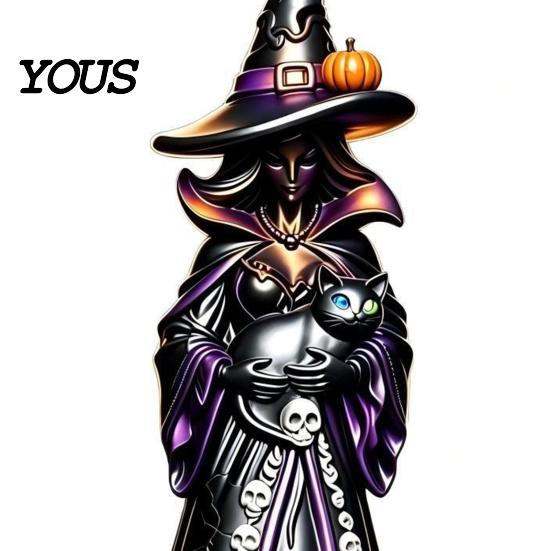 Black Cat Statue Halloween Witch Figurine, Resin with Pumpkin, Retro Figurine Sculpture, Gothic Tabletop Ornament for Party Display And Seasonal