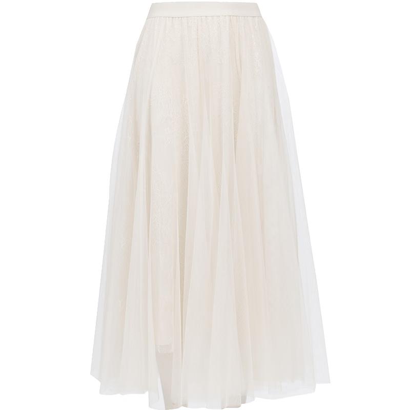 VEROMODA Sequin High-Waist A-line Mesh Skirt M