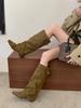 Atmosphere Stacking Boots Short Pleated ss Niche Design Pants High Boots Women