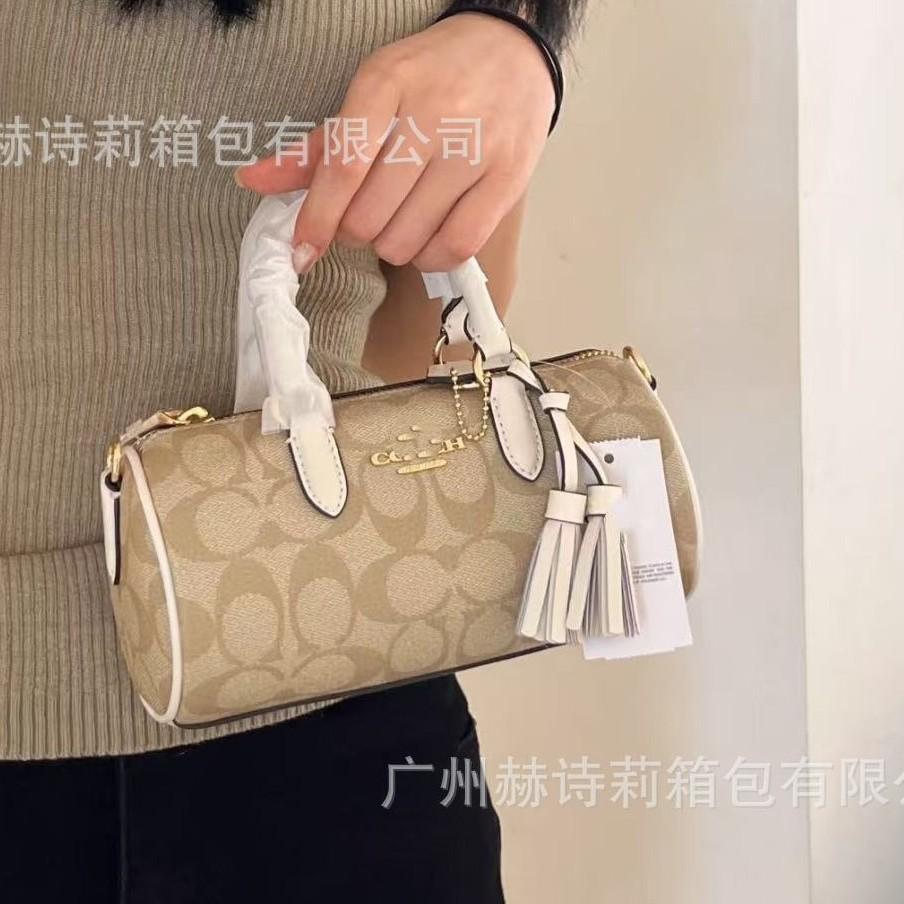 Koujia's New Lacey 19 Pen Holder Bag, European and American Retro-coated Presbyopia Shoulder Messenger Bag, Portable Cylinder Bag.