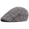 Hat Autumn and Winter Men's Baseball Cap Versatile Plaid Front Hat Men's Wool Beret Retro Casual British Melon Hat