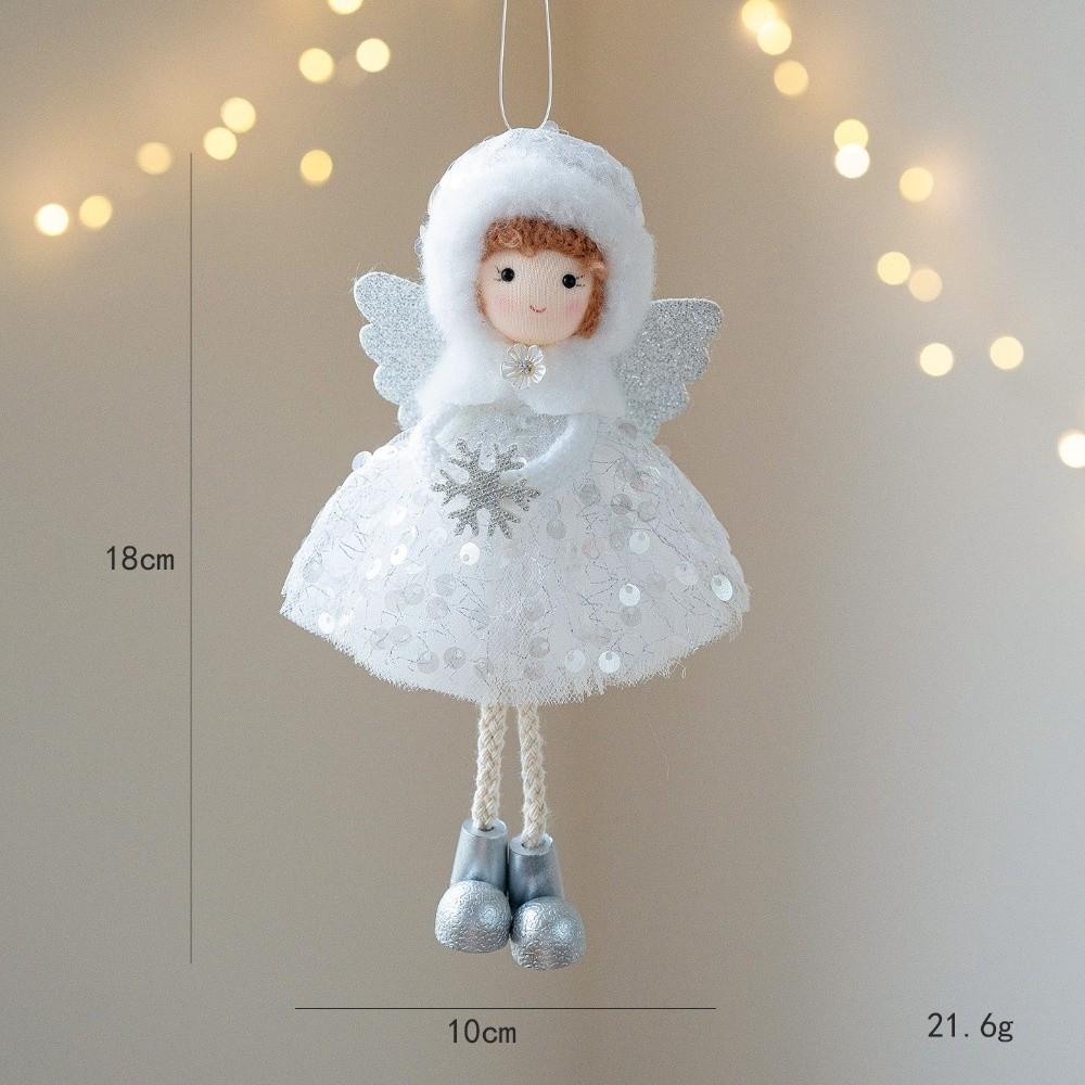 

18cm Angel Doll Pendant Baby Girl Christmas Tree Decorations New Christmas Plush Doll New Year білий