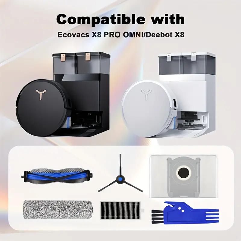 Compatible for Ecovacs X8 Pro Omni Accessories Main Side Brush Hepa Filter Rag Dust Bag Replacement Parts