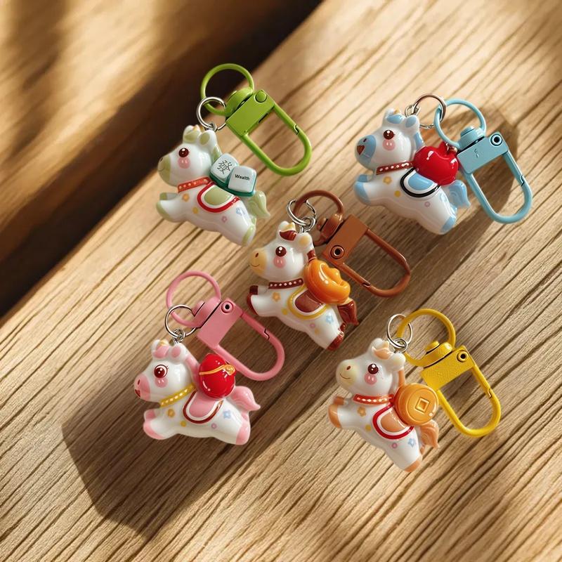 1/5ks Roztomilý Kreslený Poník Klíčenka Kreativní Kawaii Pryskyřice Kůň Závěsné Dekorace Batohu Příslušenství Dárky Roku Koně