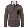 Men's JumperSweaters Knit Sweater Ribbed Knit Regular Tops Splice Knitted Color Block Stand Collar Fashion