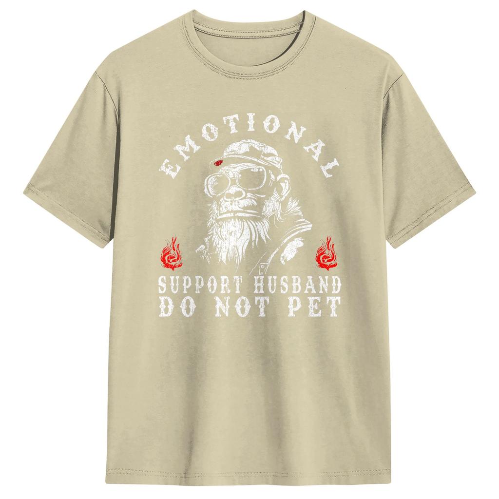 Emotionaler Unterstützungs-Ehemann Nicht streicheln Lustiges Affen T-Shirt Neuheit T-Shirts Vintage T-Shirt Sommer Baumwolle Oversize Oberteil T-Shirts