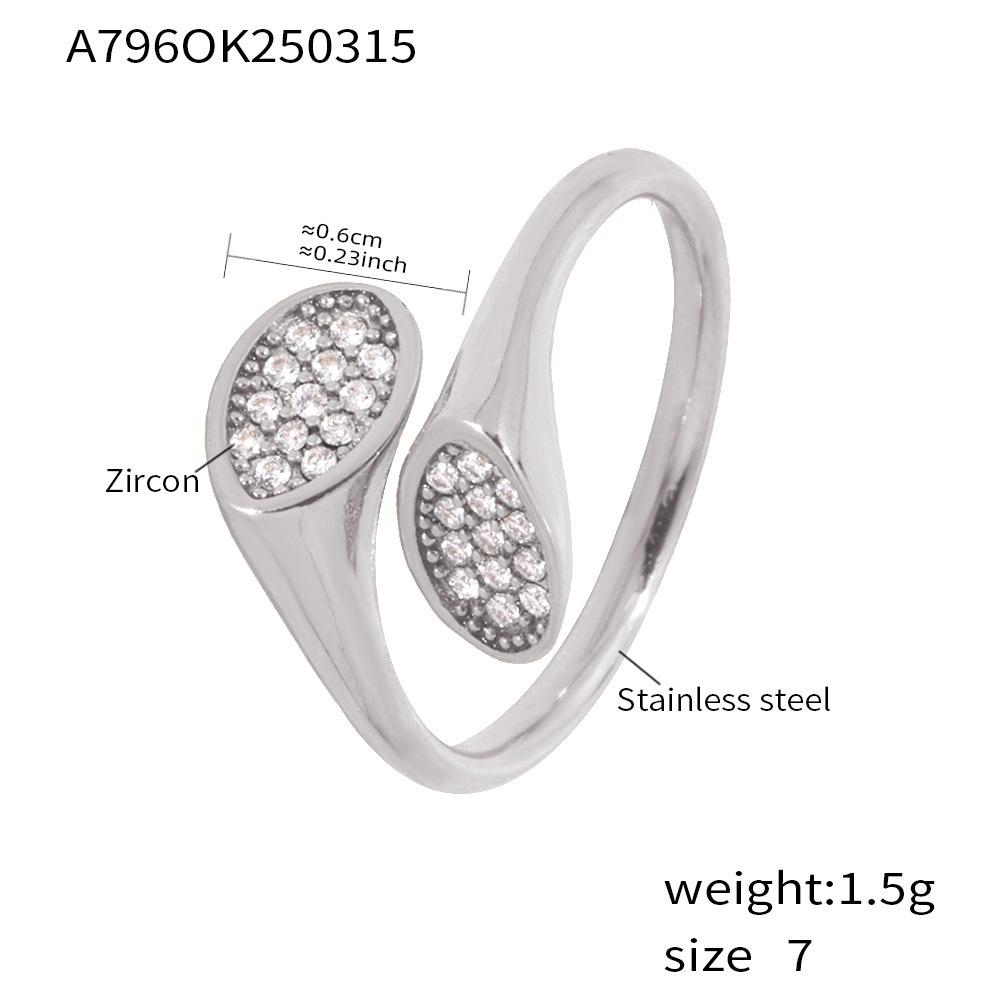 

Mili Zircon Design Open Ring: Irregular European & American High-Quality, Real Gold-Plated Stainless Steel. Size 7