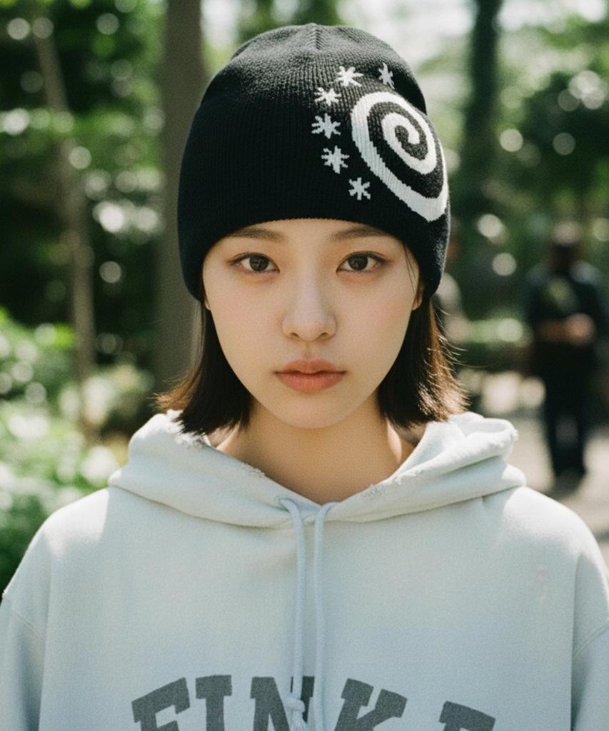 Pideupaipeo Spiral Logo Beanie Black