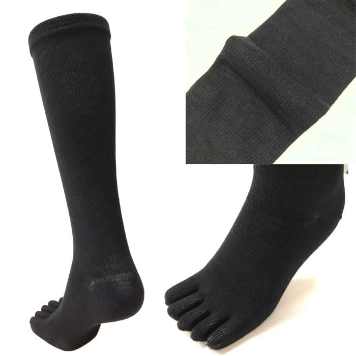Applause Set of Compression Knee Socks with Deodorizing Refreber 3-Pair Men's Five-Toe
