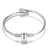 26 Letters Stainless Steel Heart Bracelet - Simple Titanium Steel Open Bangle for Women