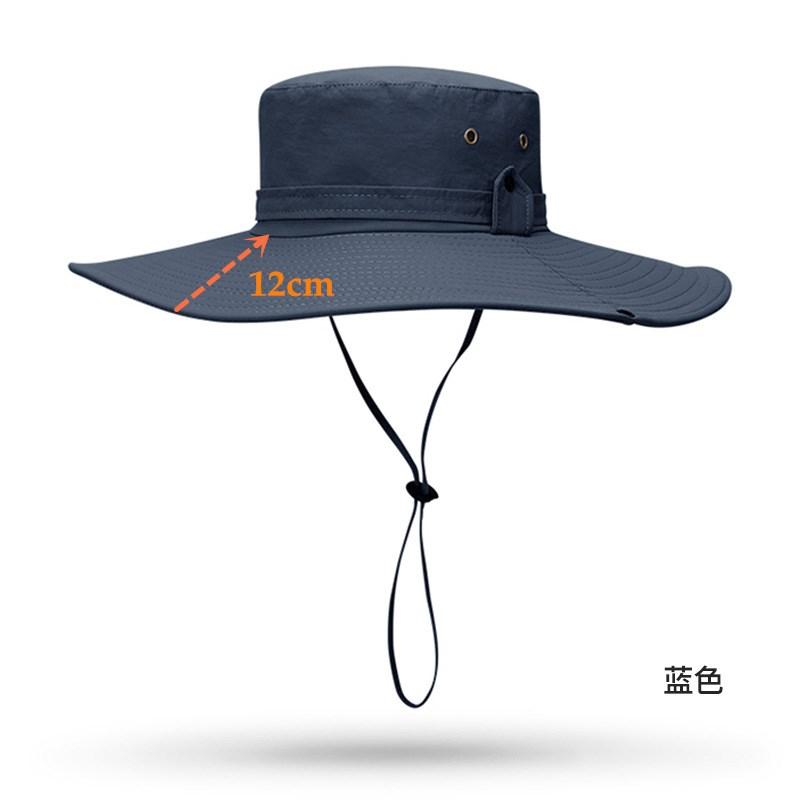 62cm Męski Kapelusz Outdoorowy Letni Kapelusz Wędkarski Turystyczny Jeździecki Duże Rondo Ochrona przed Słońcem Anty-UV Oddychający Wodoodporny Kapelusz Wiaderkowy