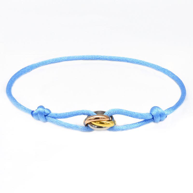 Braccialetto lucky con perline per coppia, amicizia, anelli in acciaio inossidabile, regolabile, impermeabile, braccialetto per amanti per donne, uomini, gioielli