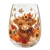 Borosilicate Glass Cup with Lid Autumn Harvest Cup, High Tumbler for Iced Coffee Tea Durable Drinkware Home And Juice, 350ml Clear Drinking