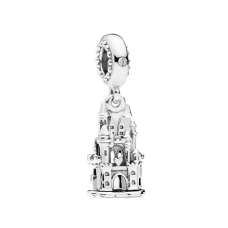 Ciondolo Fascino Argento 925 Fai da Te Torre Porta Castello Nave Angelo per Donne Gioielli Collana Bracciale Boutique